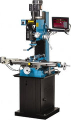 Enco - 1 Phase, 20" Swing, Geared Head Mill Drill Combination - 37-1/2" Table Length x 28" Table Width, 22" Longitudinal Travel, 8" Cross Travel, 6 Spindle Speeds, 2 hp, 220 Volts - Strong Tooling