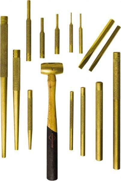 Mayhew - 15 Piece Punch & Chisel Set - 3/8 to 1/2" Chisel, 1/8 to 3/4" Punch, Round Shank - Strong Tooling