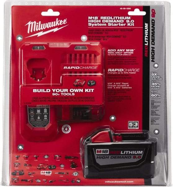 Milwaukee Tool - 18 Volt Lithium-Ion Power Tool Battery - 9 Ahr Capacity, Series M18 XC RED - Strong Tooling