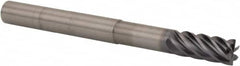 Kennametal - 3/8", 6 Flute, Single End, Solid Carbide, 0.12" Corner Radius End Mill - 3" OAL, 38° Helix, Right Hand Flute, 7/8" LOC, Right Hand Cut, 1-1/4" Extended Reach - Strong Tooling