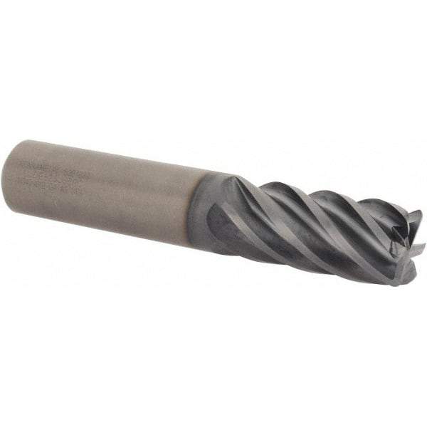 Kennametal - 5/8", 6 Flute, Single End, Solid Carbide, 0.03" Corner Radius End Mill - 3-1/2" OAL, 38° Helix, Right Hand Flute, 1-1/4" LOC, Right Hand Cut - Strong Tooling