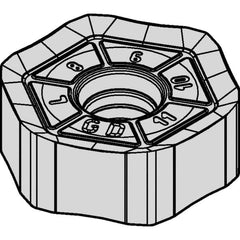 Kennametal - HNPJ43 GD Grade KCPM40 Carbide Milling Insert - AlCrTiN Finish, 4.45mm Thick, 12mm Inscribed Circle, 1mm Corner Radius - Strong Tooling