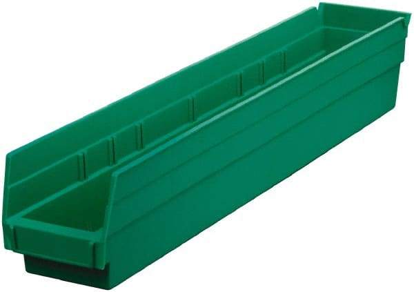 Akro-Mils - 199 Lb. Load Capacity, 23-5/8" Deep, Green Hopper Shelf Bin - 4" High x 4-1/8" Wide x 23-5/8" Long - Strong Tooling