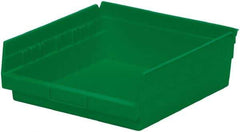 Akro-Mils - 197 Lb. Load Capacity, 11-5/8" Deep, Green Hopper Shelf Bin - 4" High x 11-1/8" Wide x 11-5/8" Long - Strong Tooling