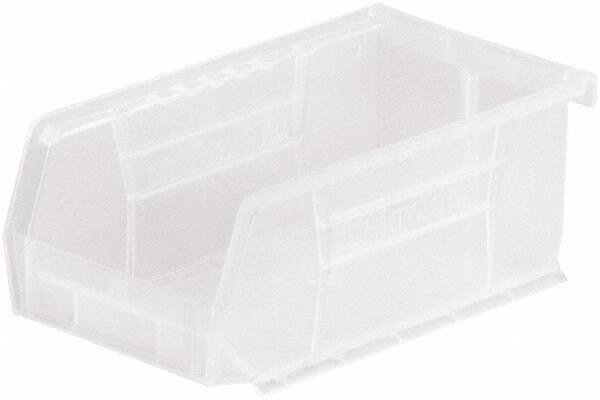 Akro-Mils - 10 Lb. Load Capacity, 7-3/8" Deep, Clear Polymer Hopper Stacking Bin - 3" High x 4-1/8" Wide x 7-3/8" Long - Strong Tooling