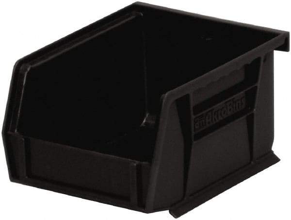 Akro-Mils - 10 Lb. Load Capacity, 5-3/8" Deep, Black Polymer Hopper Stacking Bin - 3" High x 4-1/8" Wide x 5-3/8" Long - Strong Tooling