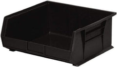 Akro-Mils - 75 Lb. Load Capacity, 14-3/4" Deep, Black Polymer Hopper Stacking Bin - 7" High x 16-1/2" Wide x 14-3/4" Long - Strong Tooling