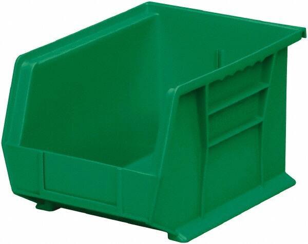 Akro-Mils - 50 Lb. Load Capacity, 10-3/4" Deep, Green Polymer Hopper Stacking Bin - 7" High x 8-1/4" Wide x 10-3/4" Long - Strong Tooling