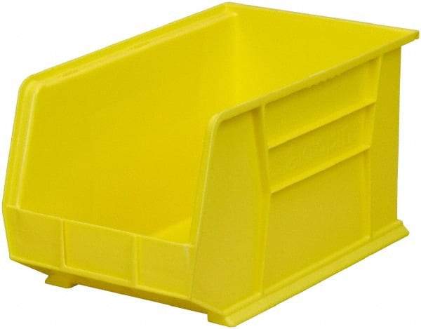 Akro-Mils - 60 Lb. Load Capacity, 18" Deep, Yellow Polymer Hopper Stacking Bin - 10" High x 11" Wide x 18" Long - Strong Tooling