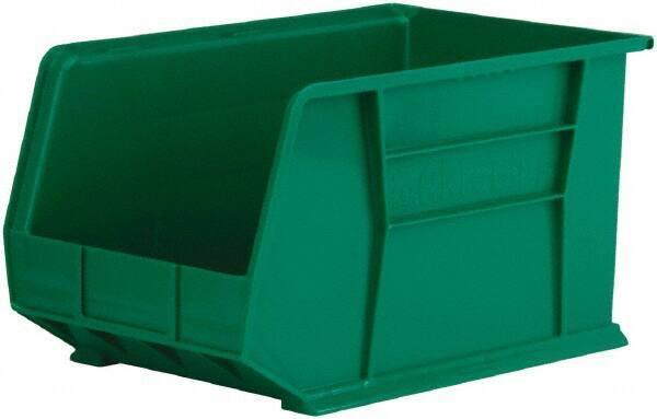 Akro-Mils - 60 Lb. Load Capacity, 18" Deep, Green Polymer Hopper Stacking Bin - 10" High x 11" Wide x 18" Long - Strong Tooling