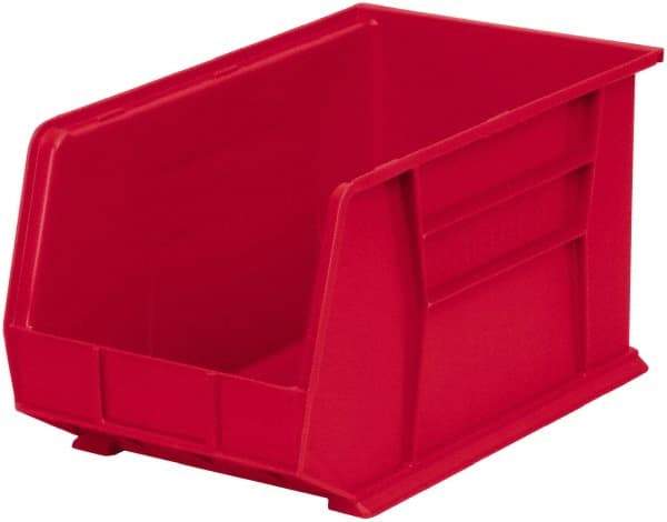 Akro-Mils - 60 Lb. Load Capacity, 18" Deep, Red Polymer Hopper Stacking Bin - 10" High x 11" Wide x 18" Long - Strong Tooling