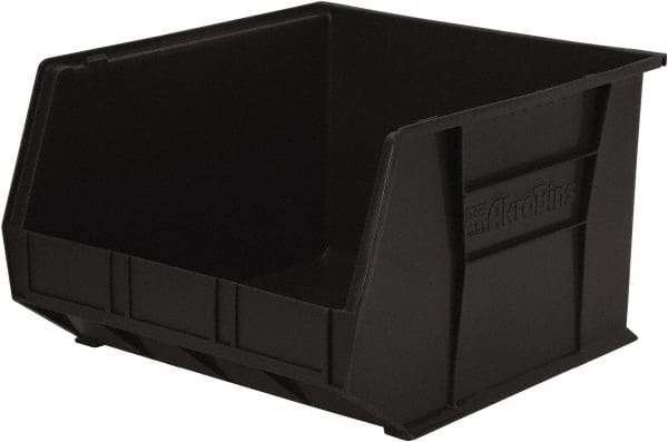 Akro-Mils - 75 Lb. Load Capacity, 18" Deep, Black Polymer Hopper Stacking Bin - 11" High x 16-1/2" Wide x 18" Long - Strong Tooling