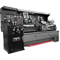 Jet - 17" Swing, 40" Between Centers, 230/460 Volt, Triple Phase Engine Lathe - 5MT Taper, 7-1/2 hp, 36 to 1,800 RPM, 3-1/8" Bore Diam, 44" Deep x 68" High x 94" Long - Strong Tooling