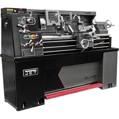 Jet - 14" Swing, 40" Between Centers, 230 Volt, Single Phase Engine Lathe - 5MT Taper, 3 hp, 30 to 2,200 RPM, 1-1/2" Bore Diam, 30" Deep x 58" High x 77" Long - Strong Tooling