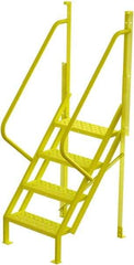 TRI-ARC - 82" 4 Step Configurable Crossover Ladder - 50° Incline, 1,000 Lb Capacity, 40" Platform Height, 30" Base Width x 35-1/2" Base Depth, Perforated Tread - Strong Tooling