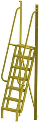 TRI-ARC - 112" 7 Step Configurable Crossover Ladder - 75° Incline, 1,000 Lb Capacity, 70" Platform Height, 30" Base Width x 28" Base Depth, Serrated - Strong Tooling