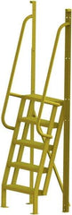 TRI-ARC - 92" 5 Step Configurable Crossover Ladder - 75° Incline, 1,000 Lb Capacity, 50" Platform Height, 30" Base Width x 23" Base Depth, Perforated Tread - Strong Tooling