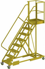 TRI-ARC - 122" 8 Step Configurable Cantilever Ladder - Supported, 300 Lb Capacity, 80" Platform Height, 30" Base Width x 89" Base Depth, Serrated - Strong Tooling