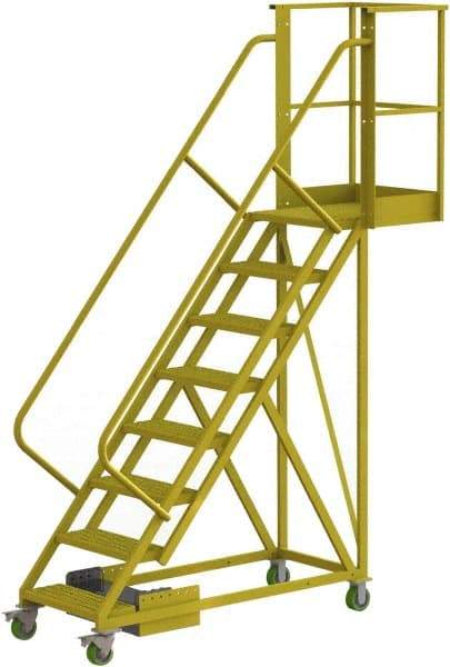 TRI-ARC - 122" 8 Step Configurable Cantilever Ladder - Unsupported, 300 Lb Capacity, 80" Platform Height, 30" Base Width x 89" Base Depth, Serrated - Strong Tooling