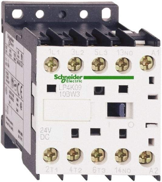 Schneider Electric - 3 Pole, 24 Coil VDC, 16 Amp at 690 VAC, 20 Amp at 440 VAC and 9 Amp at 440 VAC, Nonreversible IEC Contactor - BS 5424, CSA, IEC 60947, NF C 63-110, RoHS Compliant, UL Listed, VDE 0660 - Strong Tooling