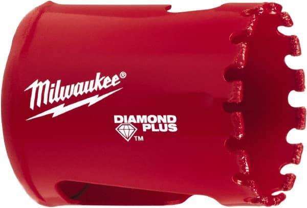 Milwaukee Tool - 1-1/2" Diam, 1-1/2" Cutting Depth, Hole Saw - Diamond Grit Saw, Continuous Edge - Strong Tooling