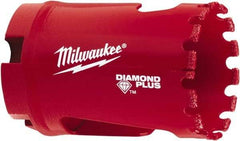 Milwaukee Tool - 1-3/8" Diam, 1-1/2" Cutting Depth, Hole Saw - Diamond Grit Saw, Continuous Edge - Strong Tooling