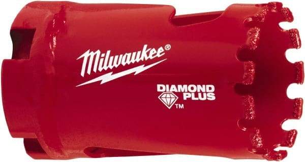 Milwaukee Tool - 1-1/4" Diam, 1-1/2" Cutting Depth, Hole Saw - Diamond Grit Saw, Continuous Edge - Strong Tooling