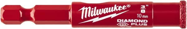 Milwaukee Tool - 3/8" Diam, 1-1/2" Cutting Depth, Hole Saw - Diamond Grit Saw, Continuous Edge - Strong Tooling