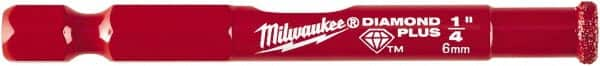 Milwaukee Tool - 1/4" Diam, 1-1/2" Cutting Depth, Hole Saw - Diamond Grit Saw, Continuous Edge - Strong Tooling