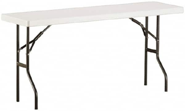 Ability One - 60" Long x 18" Wide x 29" High, Rectangular Folding Table - Platinum - Strong Tooling