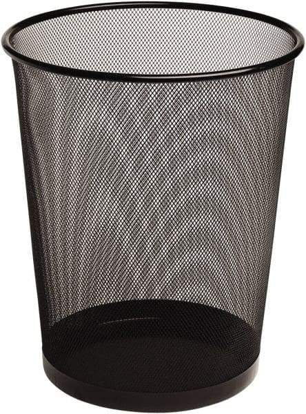 Rubbermaid - 2 Gal Black Round Trash Can - Metal, 14-3/16" High x 11.69" Long x 11.69" Wide - Strong Tooling