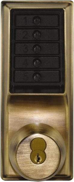 Kaba Access - 1-3/8 to 2-1/4" Door Thickness, Antique Brass Pushbutton Knob Lockset - 2-3/4" Back Set, 1 Code, 6 or 7 Pin Length Best & Compatible (Core Not Included) Cylinder - Strong Tooling