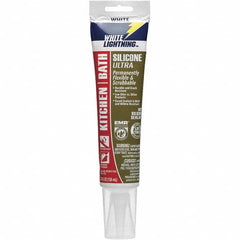 White Lightning - 5.3 oz Tube White Silicone Sealant - -80 to 450°F Operating Temp, 30 min Tack Free Dry Time, 24 hr Full Cure Time - Strong Tooling