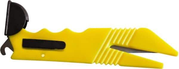 ICT - Fixed Safety Utility Knife - 1" Stainless Steel Blade, Yellow ABS Handle, 2 Blades Included - Strong Tooling