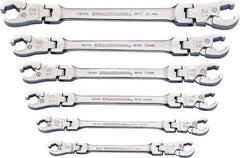 GearWrench - 6 Piece, 9mm to 21mm, Flare Nut Wrench Set - Metric Measurement Standard, Chrome Finish - Strong Tooling