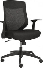 ALERA - 36-5/8 to 42-7/8" High Mid Back Chair - 26" Wide x 22-1/2" Deep, Fabric Mesh Seat, Black - Strong Tooling