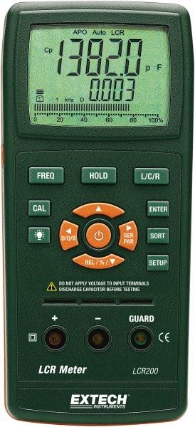 Extech - LCR200, Digital Passive Component LCR Multimeter - 200 mOhm, Measures Capacitance, Resistance - Strong Tooling