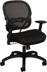 Basyx - 41-3/4" High Mid Back Chair - 27-3/8" Wide x 26-3/8" Deep, Padded Mesh Seat, Black - Strong Tooling