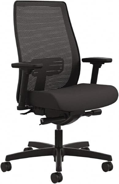 Hon - 46" High Mid Back Chair - 28" Wide x 29" Deep, Fabric Mesh Seat, Black - Strong Tooling