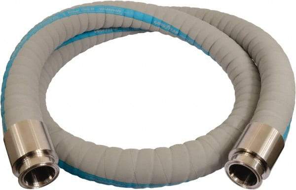 Continental ContiTech - 2" Inside x 2.53" Outside Diam, 220°F, Tri-Clovers Food & Beverage Hose - 3" Bend Radius, Gray, 20' Long, 250 Max psi, 29 Vacuum Rating - Strong Tooling