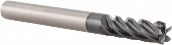 Accupro - 3/4", 5 Flute, Single End, Solid Carbide, 0.02" Corner Radius End Mill - 4" OAL, Right Hand Flute, 1-5/8" LOC, Right Hand Cut - Strong Tooling