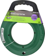 Greenlee - 100 Ft. Long x 1/8 Inch Wide, 0.045 Inch Thick, Stainless Steel Fish Tape - 400 Lb. Pulling Strength, Includes Case - Strong Tooling