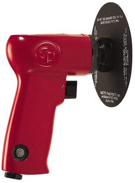 Chicago Pneumatic - 5" Max Disc, 14,000 RPM, Pneumatic Handheld Disc Sander - 21 CFM, 1/4" Inlet, 0.5 hp, 90 psi - Strong Tooling