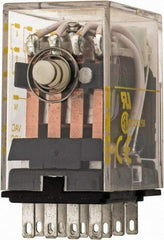 Square D - 2/3 hp at 120/240 Volt, Electromechanical Plug-in General Purpose Relay - 5 Amp at 240 VAC, 4PDT, 120 VAC at 50/60 Hz - Strong Tooling