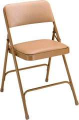 NPS - 18-3/4" Wide x 20-1/4" Deep x 29-1/2" High, Vinyl Folding Chair with Vinyl Padded Seat - French Beige - Strong Tooling