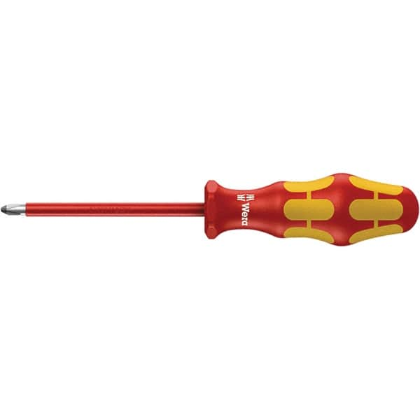 Wera - #1 Point, 3-1/8" Blade Length Insulated Screwdriver - 248mm OAL - Strong Tooling