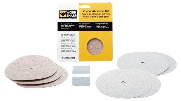 Work Sharp - 6 Inch Outside Diameter 9 Piece Abrasives Kit - P80, P120, P220, P400 Grit, Work Sharp 2000 and 3000 Machine Compatible - Strong Tooling