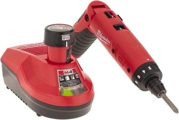 Milwaukee Tool - 4 Volts, Lithium-Ion Battery, Swivel Handle Cordless Screwdriver - 200, 600 RPM, 44 Inch/Lbs. Torque, Battery Included - Strong Tooling