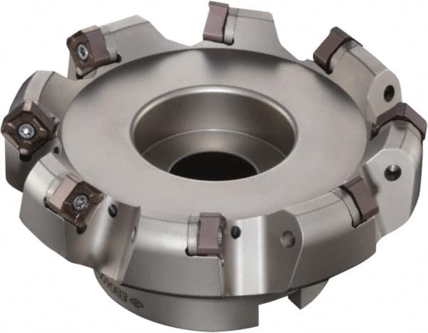 Sumitomo - 6" Cut Diam, 1-1/2" Arbor Hole, 6mm Max Depth of Cut, 45° Indexable Chamfer & Angle Face Mill - 14 Inserts, ONMT 05T6\xB6SNMT 13T6\xB6XNET 13T6 Insert, Right Hand Cut, Series DualMill - Strong Tooling