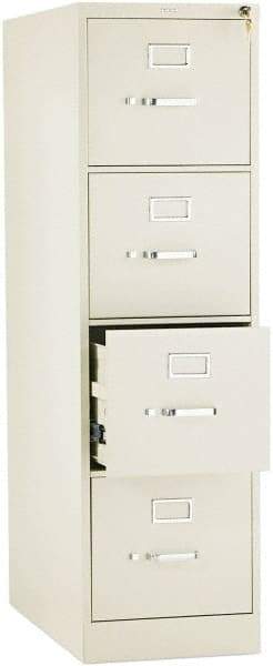 Hon - 15" Wide x 52" High x 26-1/2" Deep, 4 Drawer Vertical File with Lock - Steel, Putty - Strong Tooling